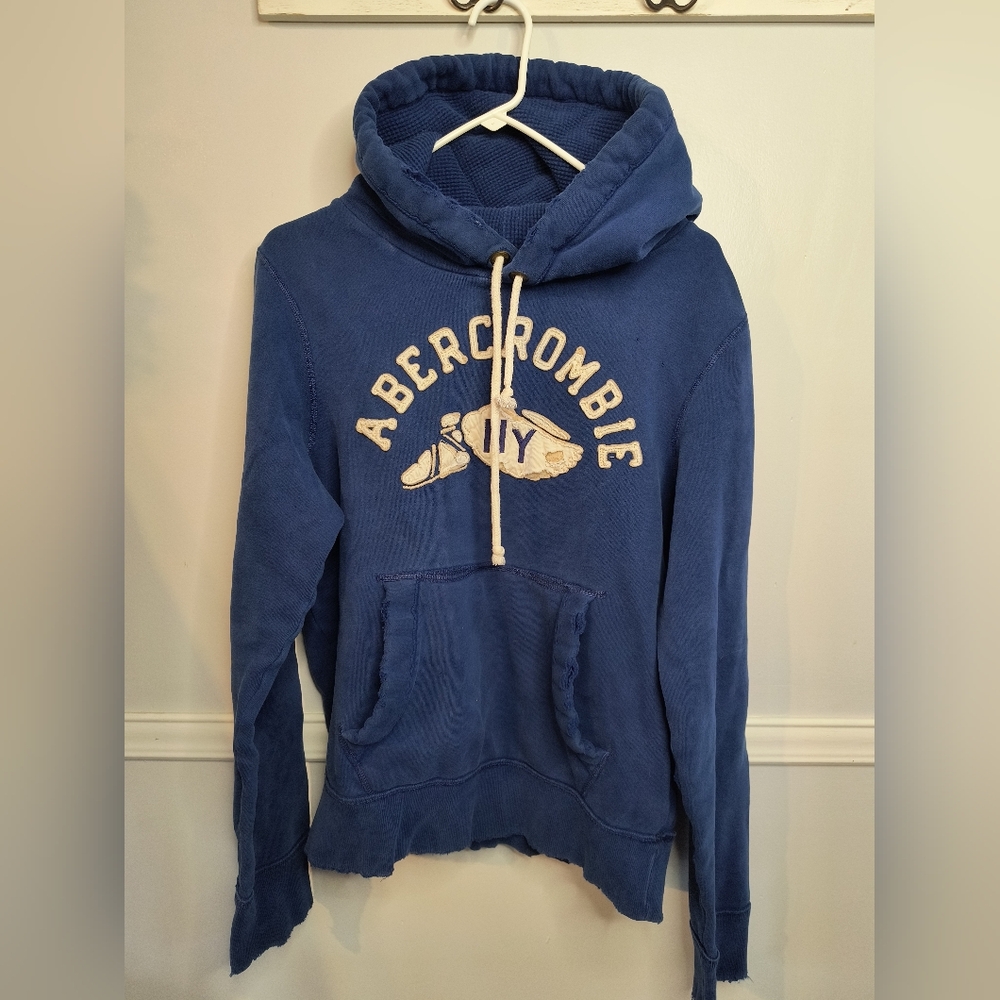 Y2K Abercrombie Fitch NY Vtg Muscle Thermal Distressed Thick Hoodie Unisex L